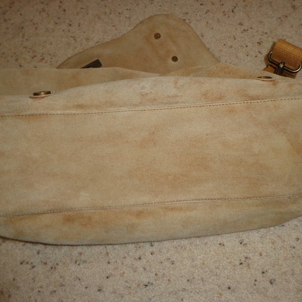 Free People Mojave Messenger Bag Leather Distressed Tan Adj Strap - Picture 13 of 14